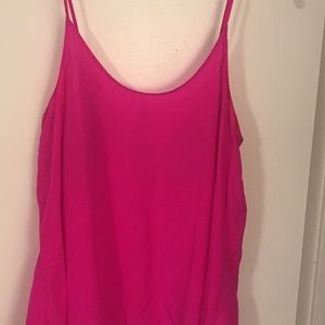 Pink Cami Spaghetti Strap Silk Top